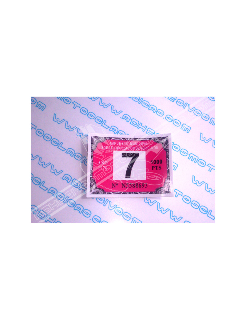 Road Tax Sticker 1976