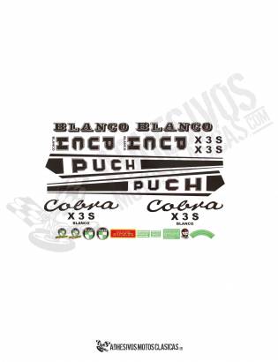 PUCH Cobra XS3 BLANCO Stickers KIT