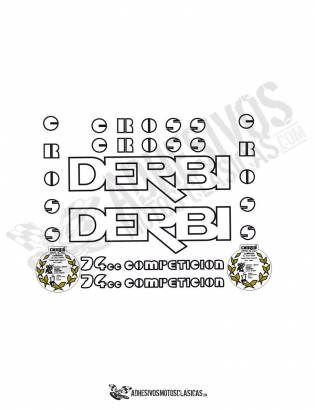 DERBI Cross 74 Competition Stickers kit