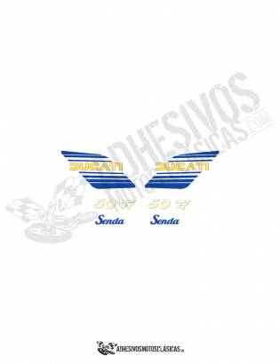 juego de Adhesivos DUCATI Senda 50 TT AZULES/AMARILLOS