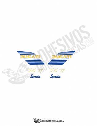 DUCATI Senda 75 TT blue/yellow Stickers kit