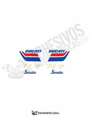 DUCATI Senda 75 TT blue/RED Stickers kit