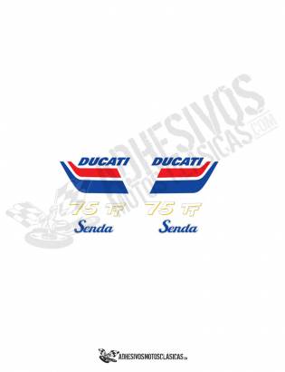 juego de Adhesivos DUCATI Senda 75 TT AZULES/ROJOS