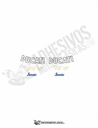 DUCATI Senda 75 TT CURVED Stickers kit